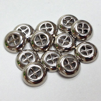 M-1901-D  Silver Metal Shirt Button - Priced per Dozen